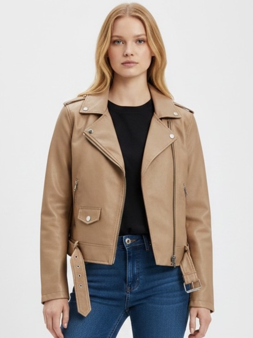 Levi's Tan Leather Moto Jacket